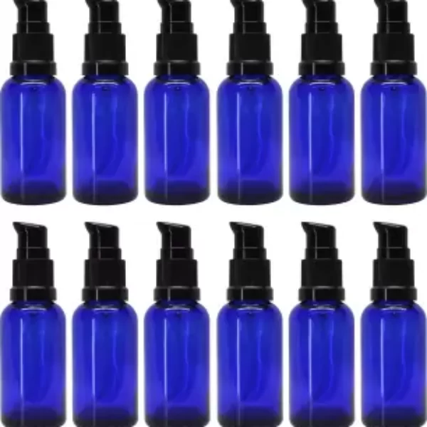 30 ML Lotion Pump Glass Bottle - Blue Color - Pack of 6