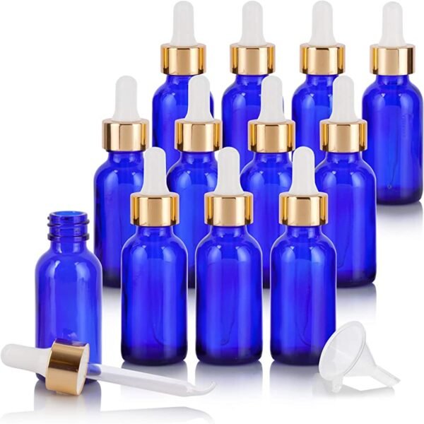 30 ML GLASS Dropper Bottle With Glass Dropper – BLUE COLOR – SET OF 6 PC
